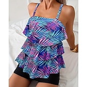 economico Surfing Tankinis &amp; Bikinis-Per donna Standard Costume da bagno Tankini 2 pezzi Paisley Stampato Boyleg Asciugatura Rapida Elastico Senza Maniche Costume da Bagno Costume da bagno Surf Spiaggia Nuoto Estate