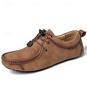 preiswerte Lässige Schnürschuhe-Braune Herren-Freizeitschuhe aus Wildleder, Schnürdesign, leichte, flexible Sohle, klassischer Freizeitstil, geeignet für Alltag und Spaziergänge