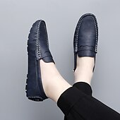billiga Casual loafers-Herrloafers i läder – bekväma slip-ons för vardagsbruk, kontor och resor