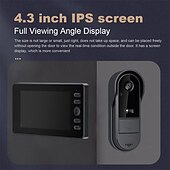 economico Impianti videocitofonici-Videocitofono con display HD da 4,3 pollici per interni, angolo di visione grandangolare di 170°, audio bidirezionale, registrazione automatica delle immagini