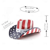 economico Far West-250° anniversario USA Retrò Vintage Far West Cappello da Cowboy Cappello da cowgirl Cowgirl Cowboy Cowboy del West Costume Unisex Mascherata 4 Luglio Feste Giorno dell'Indipendenza Adulti Cappello