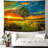 abordables Tapices de pared-Tapiz de auroras boreales, noche estrellada, bosque, colgante de pared, paisaje natural psicodélico para dormitorio, sala de estar, sala de yoga, espacio de meditación, decoración