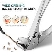 levne Osobní péče a zdraví-černé zahnuté kleštičky na nehty, ergonomické &amp;snadné pro seniory, široký rozevření čelistí, šikmý nástroj na zastřihování hlav, ultra široký rozevření čelistí, odolný zastřihovač s protiskluzovou