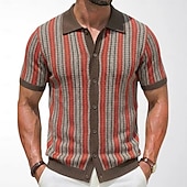 economico Camicie casual eleganti da uomo-Per uomo Camicia Tessuto Camicia casual Camicia con Bottoni Camicia Jacquard Rosso Blu marino Verde Manica Corta Semplice Colletto a Camicia Casuale Quotidiano Jacquard Abbigliamento Elegante Moda