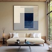 levne Abstraktní malby-plátno nástěnné umění do obývacího pokoje ložnice modrá šedá barevný blok abstraktní graffiti umění olejomalba moderní nástěnné malby obrázky bytové dekorace