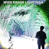 baratos lanternas táticas-Lanterna LED recarregável de alto lúmen, lanterna tática de 1500mAh com luz lateral COB, à prova d'água IPX6, 7 modos, zoom, ideal para camping, emergências e trilhas.