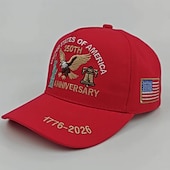  cappello ricamato per il 250° anniversario degli Stati Uniti, 1776-2026, aquila, statua della libertà &campana, cappello da baseball patriottico con toppa della bandiera americana semiquincentenario