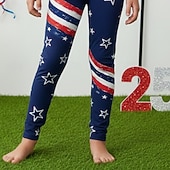 Mädchen 3D Grafik Flagge Hose Leggings 3D-Druck Frühling Herbst Streetwear Basic Kinder 4-12 Jahre Lässig Täglich Outdoor Schlank