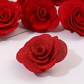 economico Regali-Set da 20 fermagli per capelli da donna a forma di rosa in tessuto rosso, ideali per San Valentino, feste, riunioni, matrimoni e per l'uso quotidiano.