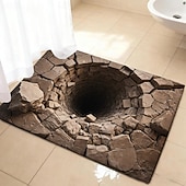 Недорогие Коврики-Трехмерный коврик с оптической иллюзией, глубоким отверстием и эффектом потрескавшегося камня, двухмерная плоская печать для эффектного украшения прихожей.