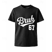 cheap Boy's 3D Funny Humor-Unisex Boys' 3D Graphic Color Gradient Funny Slang 67 T shirt Tee Short Sleeve 3D Print Summer Spring Sports Fashion Streetwear Kids 4-12 Years Crew Neck Casual Daily Outdoor Regular Fit