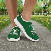 preiswerte Männer Schuhe-Herren-Sneaker zum St. Patrick's Day mit grünem Kleeblattmuster, bequeme Sneaker im sportlichen Stil für Paraden, Partys und Festlichkeiten