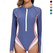 levne Rash guardy One Piece-Dámské Ochrana proti vyrážce Plavky Slátanina Zapni UV ochrana proti slunci UPF50+ Dlouhý rukáv Plavky Surfování Plavání Léto
