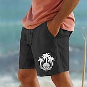 voordelige Vakantie-Voor heren Kokosnootboom Schelp Tropische planten Korte broek Strandshorts Katoenen shorts Medium Taille Hawaii Casual Dagelijks Strand Feestdagen Zijzakken Elastische tailleband met trekkoord