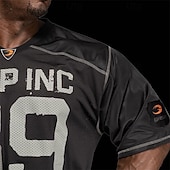 olcso Futó pólók és ujjatlan felsők-Férfi Szöveg Majica za trčanje Testhetzálló póló Nyár Tavasz Ősz Rövid ujjú Gyors szárítás Tömörítés Nedvességelvezető Edzőterem edzés Aktív képzés Gyakorlat Fekete sportruházat Sportruházat