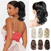 economico Code-Extension per coda di cavallo - Extension per coda di cavallo con clip a artiglio da 14" - Extension per capelli sintetici morbidi e naturali, ondulati e a strati per donna - platino