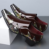 economico Mocassini-scarpe da sposa artistiche in similpelle da uomo – stampa coccodrillo nera e multicolore con dettagli unici, scarpe audaci e creative per matrimoni ed eventi speciali