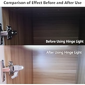 رخيصةأون أضواء الديكور-مجموعة من 10 مصابيح LED بمستشعر مفصلي - مصابيح ذكية تعمل باللمس للخزائن، مناسبة لخزائن المطبخ، وخزائن الملابس، وغرف المعيشة، وغرف النوم، وخزائن الملابس.