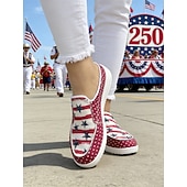  USA 250. Jubiläum Frauen Rot Blau Amerikanische Flagge Druck Komfort Mules – Leinenschlupfschuhe für USA 4. Juli Outdoor-Events Reisen und alltägliche Kleidung