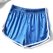 cheap Hot Shorts-Women's Active Shorts Fashion Streetwear Casual Short Medium Waist Plain Elastic Waistband Comfy Breathable High Elasticity Daily Outdoor Vacation Light Sky Blue Navy Black Silvery Summer Spring