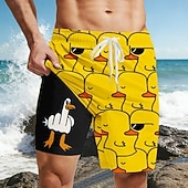  Ανδρικά Αστείος Πάπια Μεσαίο δάχτυλο Σορτς με επένδυση Σορτς κολύμβησης 2 σε 1 Σορτσάκια Κολύμβησης Μεσαία Μέση Χαβανέζα Διακοπές στην παραλία