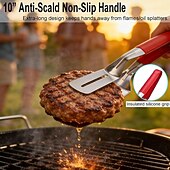 cheap Grills &amp; Outdoor Cooking-2pcs Stainless Steel Barbecue Clip, Fish Frying Spatula with Anti-Slip Comfortable Grip, Suitable for Flipping Fish, Eggs, Pizza, Steak, and Fries, Ideal for Home and Restaurant, Outdoor Barbecue Use