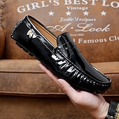 economico Mocassini casual-Per uomo Casual Quotidiano Pelle PU Confortevole Mocassino Rosso marrone Nero Bianco