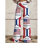  250-jähriges Jubiläum USA Retro Vintage 1970er Hose Hose mit weitem Bein Hippie Disco Hohe Taille Kostüm Damen Maskerade 4. Juli Unabhängigkeitstag Erwachsene Hose