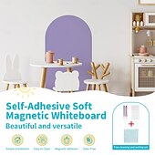 cheap Wall Stickers-Arch Magnetic Wall Decal for Kids Magnetic Chalk Board Sticker Magnet Chalkboard for Wall Peel and Stick Self Adhesive Blackboard Multifunctional for Playroom Home Office School