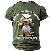  Aging May Have Slowed Me Down But It Hasnt Shut Me Up T Shirt Funny Angry Duck Red Graphic Tee Sarcastic Retirement Gift Clothing Apparel S M L XL XXL XXXL