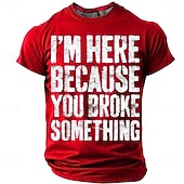 economico Magliette divertenti da uomo-Per uomo Gergo divertente Maglietta Manica Corta maglietta Stampa 3D Girocollo Camicia Moda Quotidiano Quotidiano Streetwear Blu Nero Rosso Estate Primavera Abbigliamento S M L XL XXL XXXL