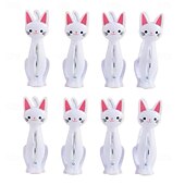 abordables Utensilios de cocina y gadgets-8 pinzas para la ropa con forma de gato, pinzas para almacenamiento de cocina, pinzas para papelería, pinzas para toallas de playa