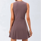 economico Abbigliamento Tennis da donna-Per donna Tinta unita Abito da tennis Gonne da tennis con pantaloncini Abito sportivo Senza Maniche Patchwork Tasca Assorbimento degli urti Traspirante Tennis Golf Corsa Girocollo Vestito Nero Bianco