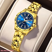 abordables Montres à quartz-Les montres à quartz pour femmes sont à la mode décontractées et élégantes équipées de décorations en strass et de cadrans lumineux à double calendrier ce qui en fait le meilleur choix de cadeau pour