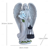 olcso Pathway Lights &amp; Lanterns-1 db kültéri, napelemes, vízálló, imádkozó angyalfigura gyantás lámpa, kerti udvari ösvény gyepdekoráció, vallási angyalszobor, mezőgazdasági tájvilágítás, kültéri dekoratív kiegészítő lámpa