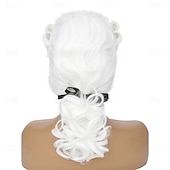  Peruca Colonial para Mulheres Fantasia de George Washington Peruca para Fantasia (Branca)