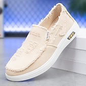 preiswerte Slipper Schuhe-Lässige rote Herren-Slipper – bequemes Canvas, leicht anzuziehen, ideal für Freizeitaktivitäten, Wochenendausflüge und den Alltag.