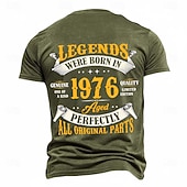 cheap Men's Funny T shirts-Birthday Gift Legends Were Born In 1976 Genuine One Of A Kind Quality Limited Edition Aged Perfectly All Original Parts 50th Birthday Mens Vintage T Shirt Charcoal Grey Clothing Apparel S M L XL XXL X
