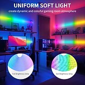 abordables Bandes Lumineuses Intelligentes-Lumières néon LED RGB+IC, lumières LED avec télécommande &amp;Contrôle via application, étanche IP65, compatible avec une utilisation extérieure, synchronisation musicale, design personnalisable, ruban