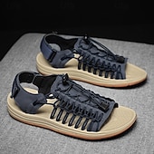 economico Infradito da Vacanza-sandali da uomo color cuoio con cinturini regolabili, traspiranti e comodi, ideali per attività estive all'aperto e vacanze