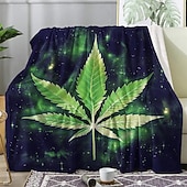 cheap Wall Tapestries-Blanket Fleece Throw Blanket for Couch Weed Leaf Classic Modern 3D Sofa Bed Decorative Warm Blanket Home Decor