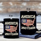 abordables Tazas-Taza del 250.º aniversario de Estados Unidos, regalo patriótico, taza de café de cerámica del semiquincentenario, 1776-2026, Estados Unidos 250, Día de la Independencia, regalo del 4 de julio para