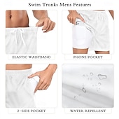 economico Animali &amp; Uccelli-Per uomo Divertente Colore sfumato Anatra Pantaloncini foderati Pantaloncini da bagno 2 in 1 Pantaloncini da mare Misura del girovita medio Hawaiano Ferie Tasche Laterali Con Fodera a Compressione