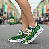tanie Męskie buty-Męskie trampki sportowe Green Clover na Dzień Świętego Patryka – oddychające i wygodne buty do biegania na paradę irlandzką, spacery na świeżym powietrzu, imprezy świąteczne i do codziennego użytku