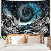 olcso Faliszőnyegek-biolumineszcens tengerparti gobelin holdfény óceán hullám éjszakai égbolt csillagos fali dekoráció fantázia tájkép hálószobába nappali lakberendezés