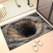 levne Doormaty-3D optická iluze rohožka 2D plochý tisk hluboký otvor design unikátní a poutavý vstupní koberec do domu