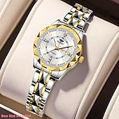 abordables Montres à quartz-Les montres à quartz pour femmes sont à la mode décontractées et élégantes équipées de décorations en strass et de cadrans lumineux à double calendrier ce qui en fait le meilleur choix de cadeau pour