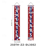  Decorazioni per stendardi da portico per il 250° anniversario dell'America, cartelli da appendere alla porta d'ingresso per il cinquantenario degli Stati Uniti, decorazioni di benvenuto patriottiche