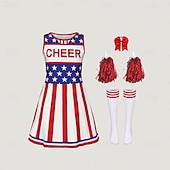  fantasias de líder de torcida, cosplay infantil, fantasias de Halloween para meninas, carnaval, Dia da Independência/4 de julho, festa, apresentação, baile de máscaras.