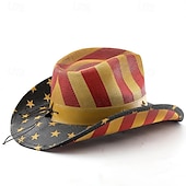  250° anniversario USA Western Cappello da Cowboy Cappello da cowgirl Cowgirl Cowboy Cowboy del West Costume Unisex Mascherata 4 Luglio Feste Giorno dell'Indipendenza Adulti Cappello Tutte le stagioni